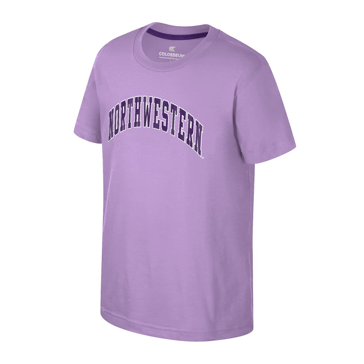 Northwestern University Wildcats Colosseum Youth Kril Lilac-Lavender S/S Tee Arch Northwestern Design