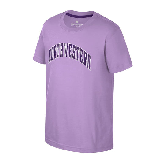 Northwestern University Wildcats Colosseum Youth Kril Lilac-Lavender S/S Tee Arch Northwestern Design