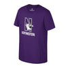 Northwestern University Wildcats Colosseum Youth Kril Purple S/S Tee with N-Cat Over Northwestern Design