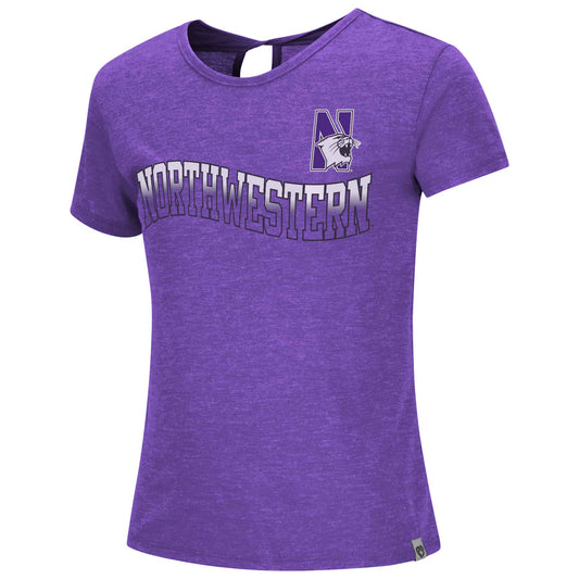 Northwestern University Wildcats Colosseum Girls Wilma Keyhole S/S Tee