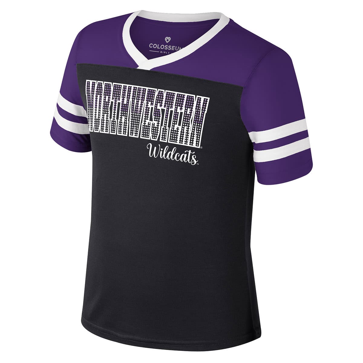 Northwestern Wildcats Colosseum Youth Girls Space Opera S/S Tee