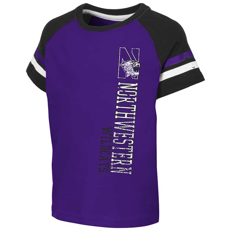 Northwestern University Wildcats Colosseum Toddler Purple/Black Edmonton S/S T-Shirt with N-Cat Design