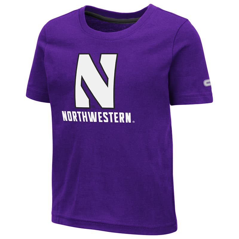 Northwestern University Wildcats Colosseum Toddler Purple S/S T-Shirt with Stylized N Over Northwestern