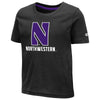 Northwestern University Wildcats Colosseum Toddler Black S/S T-Shirt with Stylized N Over Northwestern Design