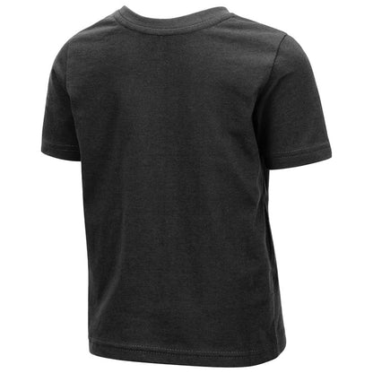 Northwestern University Wildcats Colosseum Toddler Black S/S T-Shirt With Willie The Wildcat Over Northwestern Design -Black