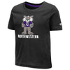 Northwestern University Wildcats Colosseum Toddler Black S/S T-Shirt With Willie The Wildcat Over Northwestern Design