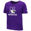 Northwestern University Wildcats Colosseum Toddler Purple S/S T-Shirt with N-Cat Over Northwestern Design