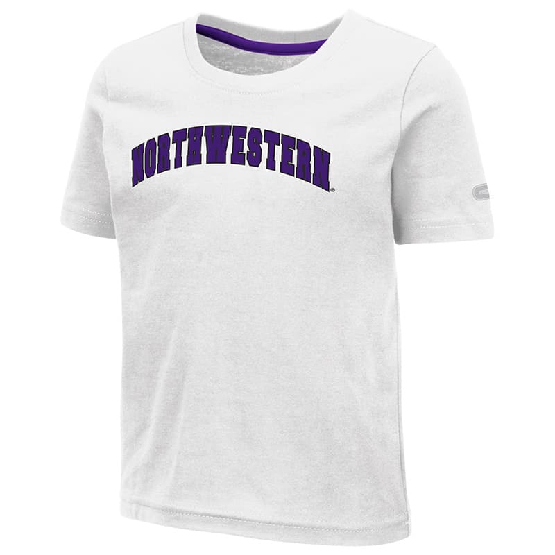 Northwestern University Wildcats Colosseum Toddler White S/S T-Shirt with Arched Northwestern Design