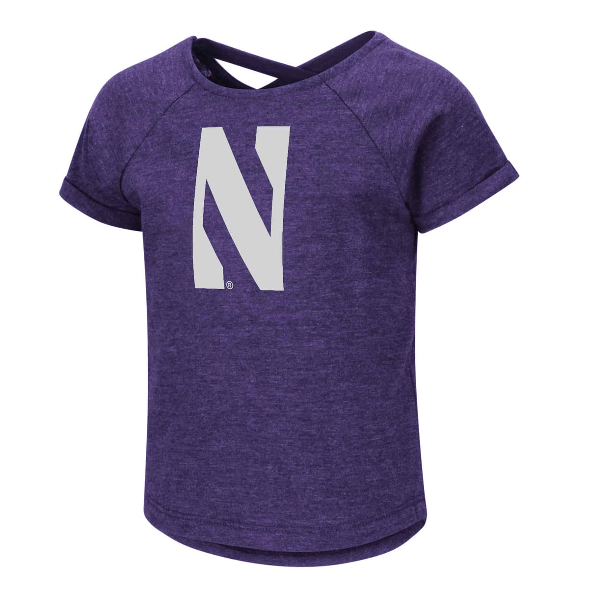 Northwestern University Wildcats Colosseum Toddler Girls Debba Crossback S/S T-Shirt