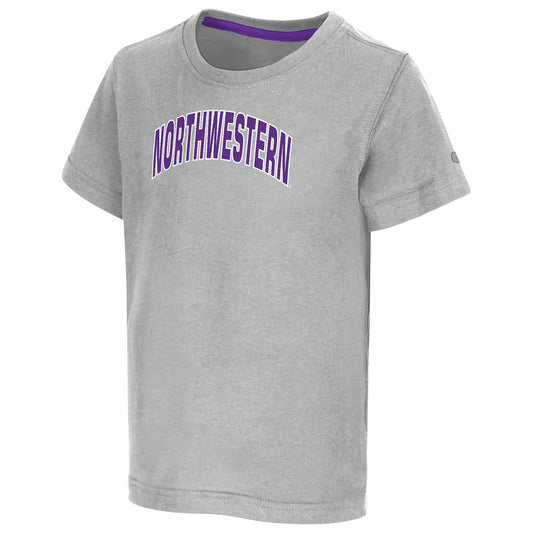 Northwestern University Wildcats Colosseum Toddler Gray S/S T-Shirt with Arched Northwestern Design