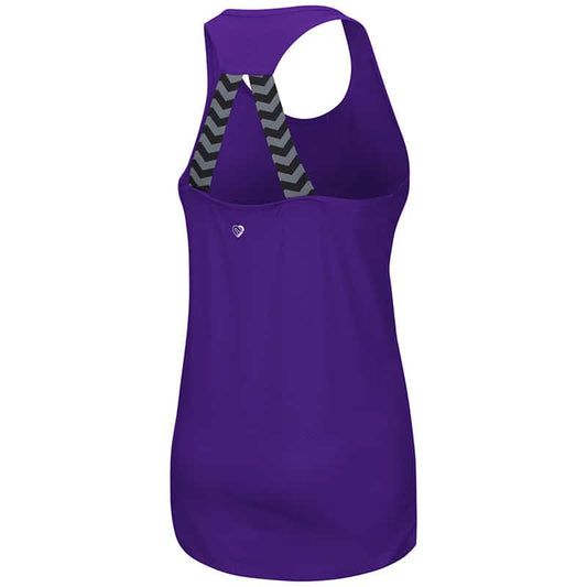 Northwestern University Wildcats Colosseum Ladies Purple Bamboozled Elastic Strap Tank with N-Cat Design-Back