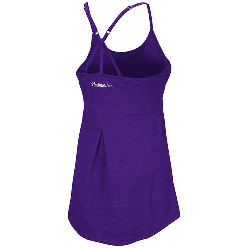 Northwestern University Wildcats Colosseum Ladies Purple Pheebs Strappy Tankwith N-Cat Design-Back
