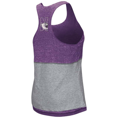 Northwestern University Wildcats Colosseum Purple / Heather Grey Red Ross Reversible Tank with N-Cat Design
