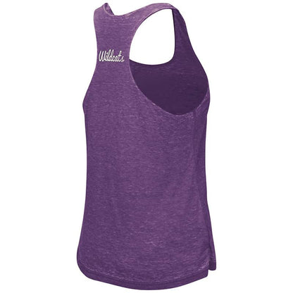 Northwestern University Wildcats Colosseum Ladies Purple / Heather Grey Red Ross Reversible Tank with Straight Northwestern Design-Back