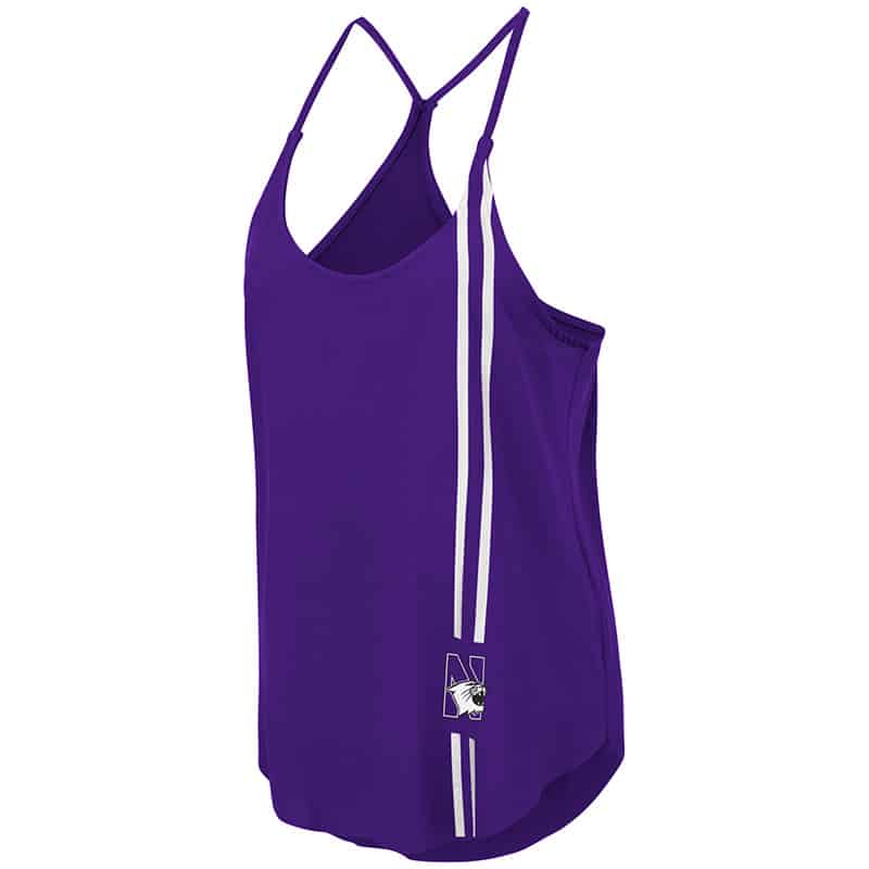 Northwestern University Wildcats Colosseum Ladies Purple Dunkirk Tank with N-Cat Design