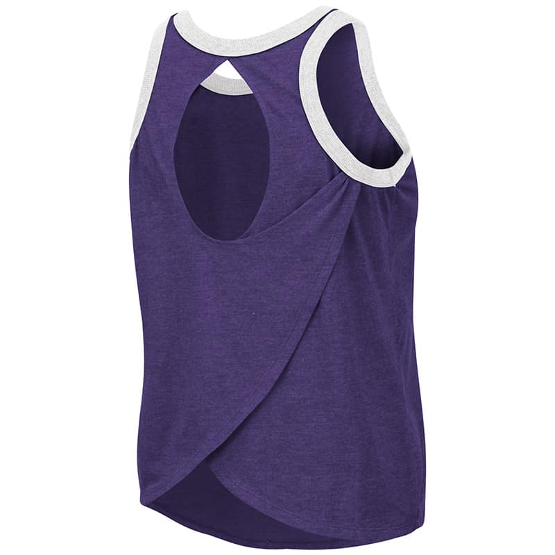 Northwestern University Wildcats Colosseum Ladies Purple/Black Venice Tank with N-Cat Design-Back