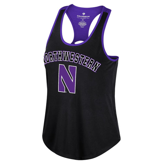 Northwestern University Wildcats Colosseum Ladies Black Marina Tank