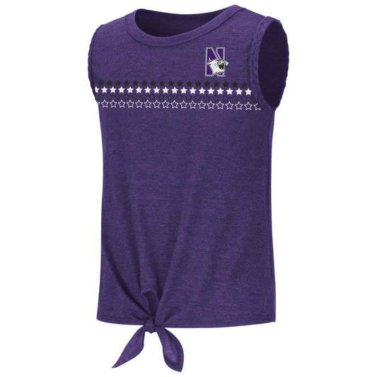 Northwestern University Wildcats Colosseum Girls Roxy Tie Front Tank