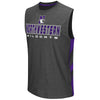 Northwestern University Wildcats Colosseum Men's Heather Charcoal Architect Sleeveless T-Shirt with N-Cat Design
