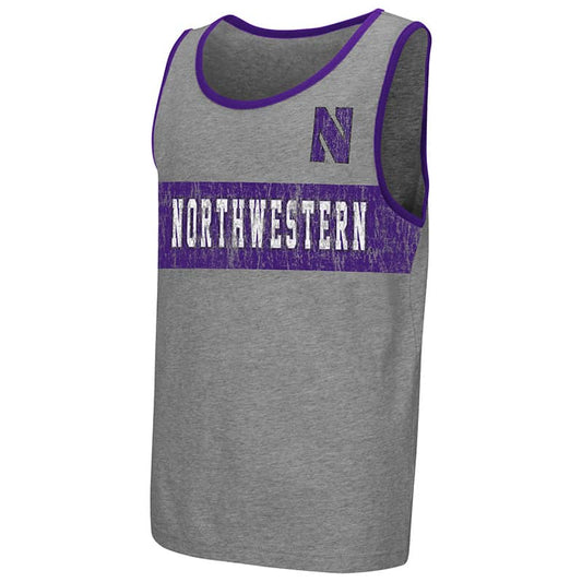 Northwestern University Wildcats Colosseum Youth Heather Grey T-Bone Tank with Stylized N Design