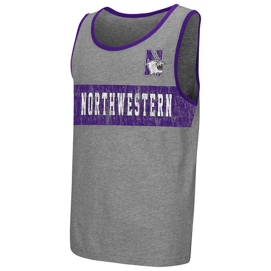 Northwestern University Wildcats Colosseum Youth Heather Grey T-Bone Tank with N-Cat Design
