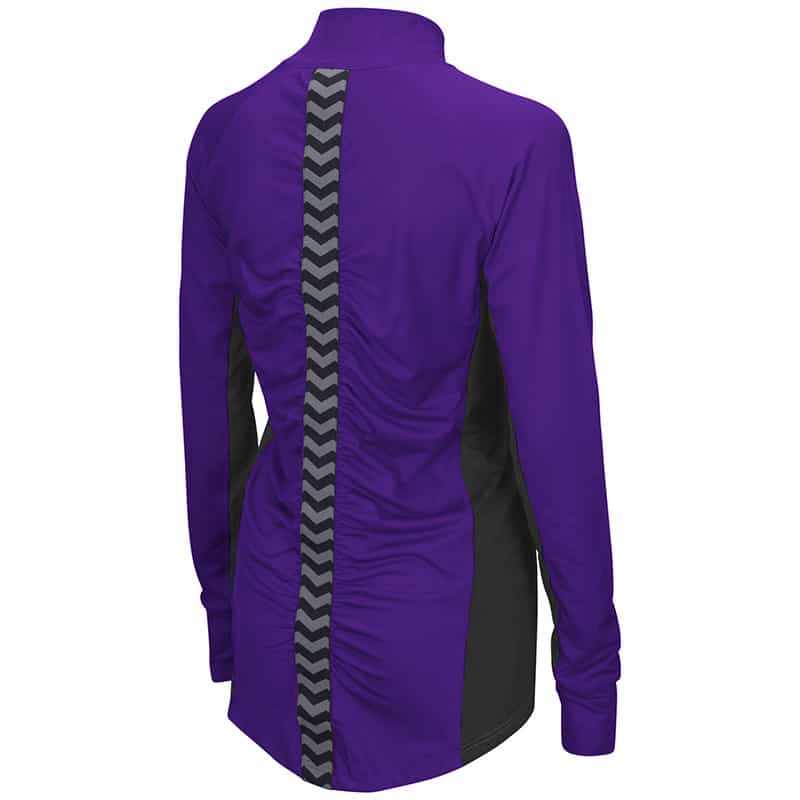Northwestern University Wildcats Colosseum Ladies Purple Pivot 1/2 Zip Pullover with N-Cat Design-Back