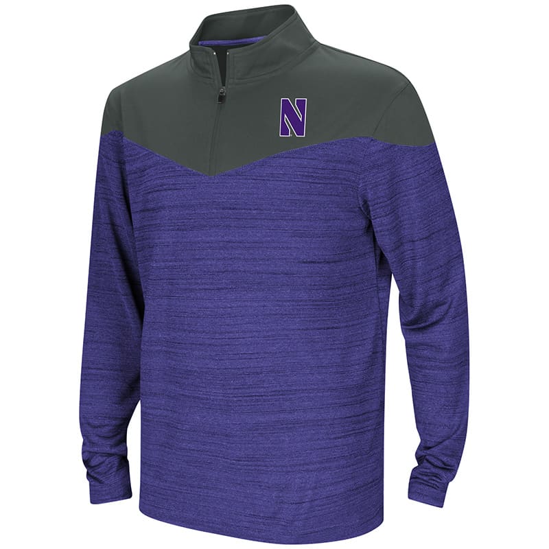 Northwestern University Wildcats Colosseum Youth Purple / Black Hercules ¼ Zip with Stylized N Design