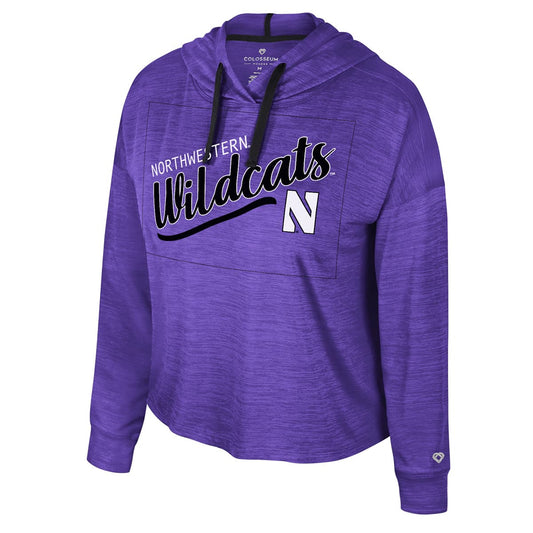 Northwestern University Wildcats Colosseum Ladies Marina Purple Hooded Windshirt