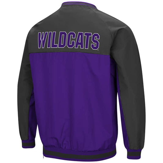 Northwestern University Wildcats Colosseum Men's Purple/Charcoal Coach Klein Windbreaker with Stylized N Design-Back
