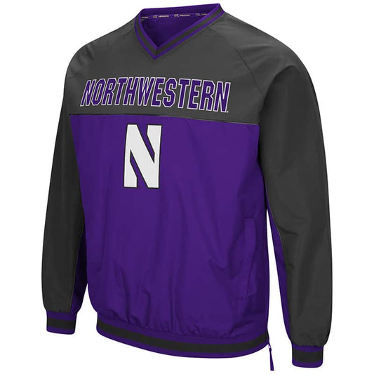 Northwestern University Wildcats Colosseum Men's Purple/Charcoal Coach Klein Windbreaker with Stylized N Design