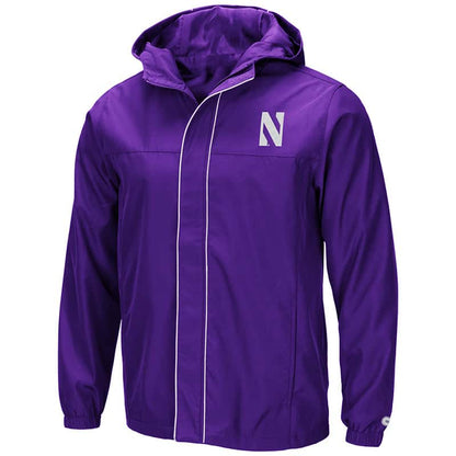 Northwestern University Wildcats Colosseum Men's Purple Giant Slalom Full Zip Hooded Jacket with Stylized N Design