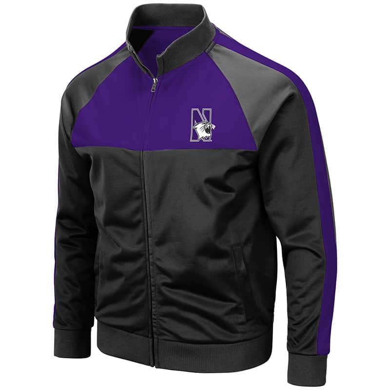Northwestern University Wildcats Colosseum Men's Homerpalooza Track Jacket with N-Cat Design