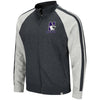 Northwestern University Wildcats Colosseum Men's Middle Brooks Full Zip Fleece Jacket in Heather Black