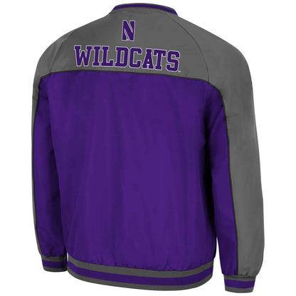Northwestern University Wildcats Colosseum Men's Pause Function Windbreaker Backside
