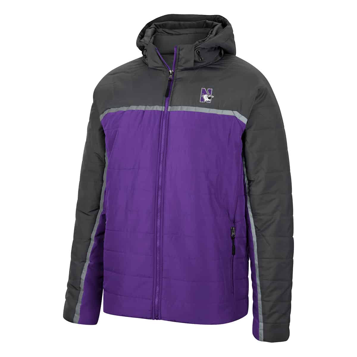 Northwestern University Wildcats Colosseum Men's Club Champion Full Zip Puffer