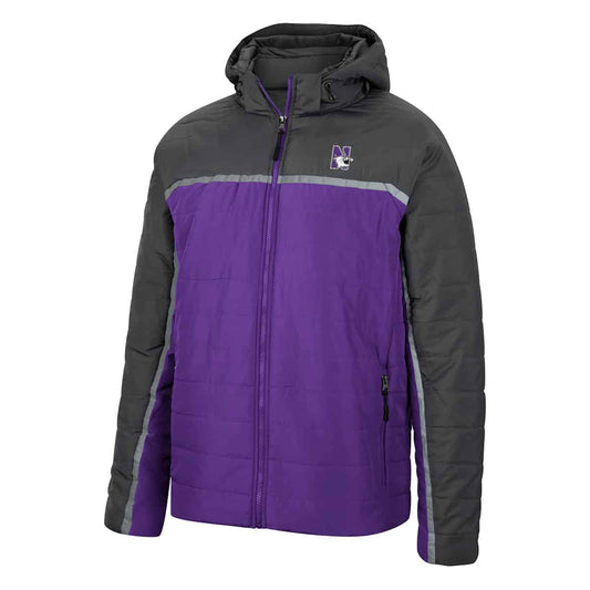 Northwestern University Wildcats Colosseum Men's Club Champion Full Zip Puffer