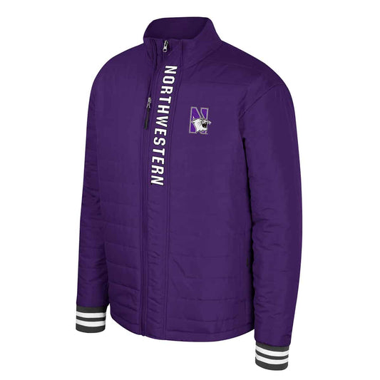 Northwestern University Wildcats Colosseum Men's Purple Never Stop Full Zip Puffer Jacket