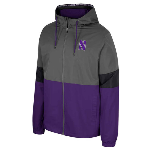 Northwestern University Wildcats Colosseum Men's Miles Full Zip Hooded Jacket