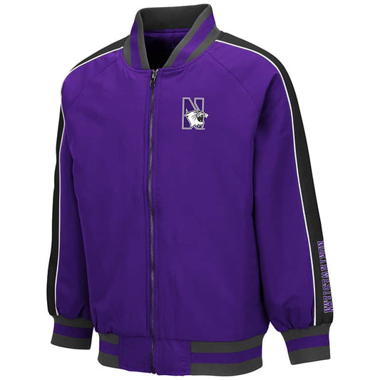 Northwestern University Wildcats Colosseum Youth Codger Bomber Jacket with N-Cat Design