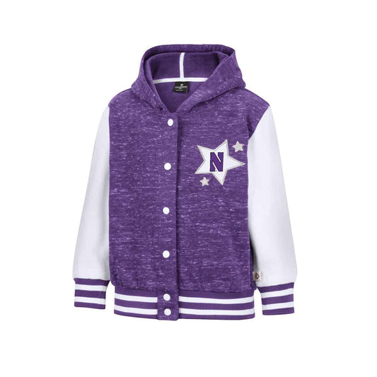 Northwestern University Wildcats Colosseum Toddler Girls Heart To Heart Jacket