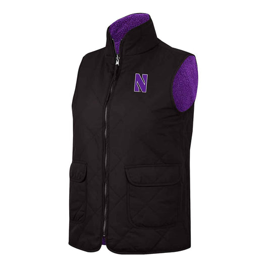 Northwestern University Wildcats Colosseum Ladies Co-Assistant Reversible Vest - Reverse Side