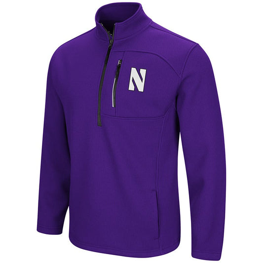 Northwestern University Wildcats Colosseum Men's Purple Townie 1/4 Zip Jacket with Stylized N Design