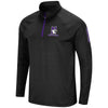 Northwestern University Wildcats Men's Colosseum Black Orin 1/4 Zip Windshirt with N-Cat Design