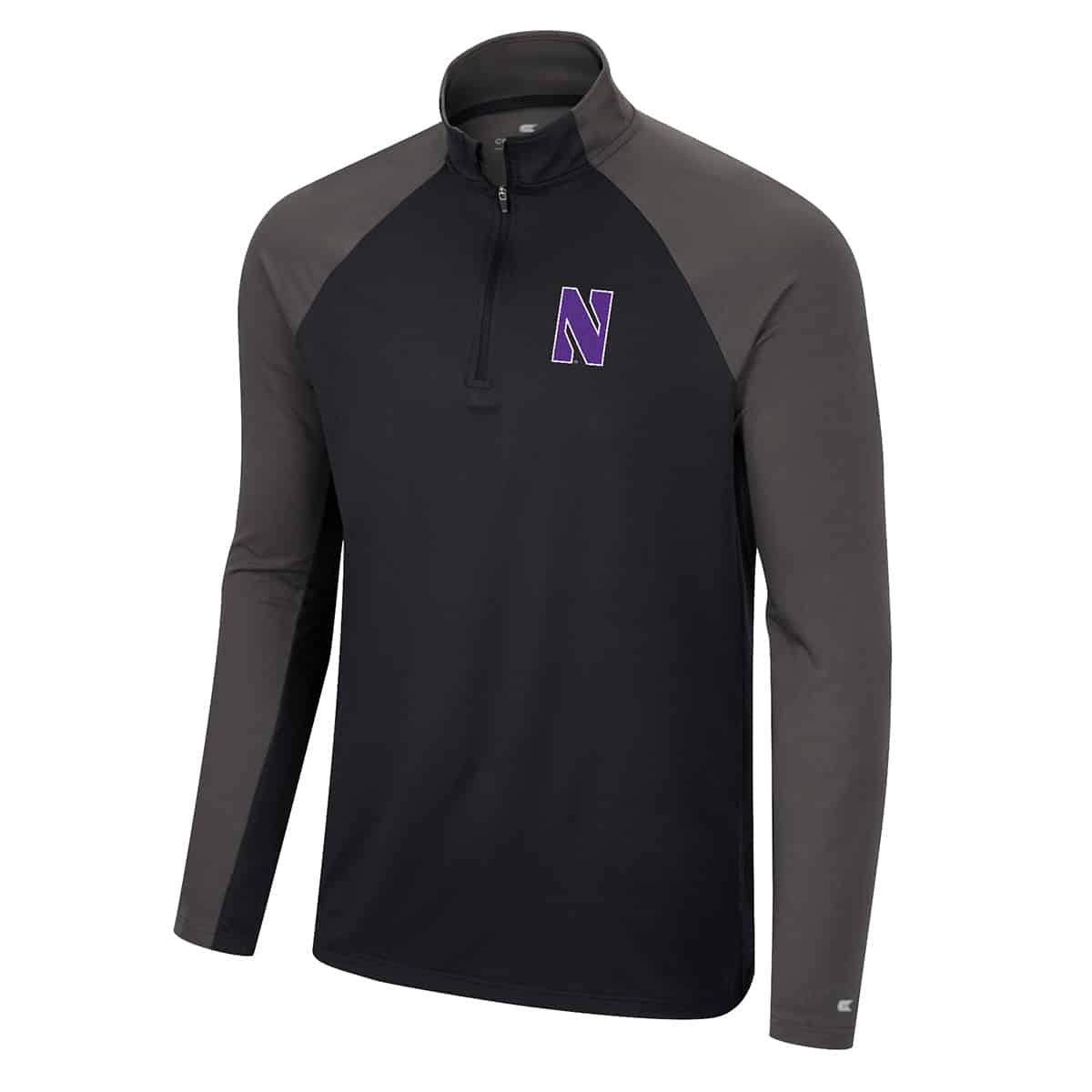 Northwestern University Wildcats Colosseum Men's Black Two Yutes 1/4 Zip Windshirt