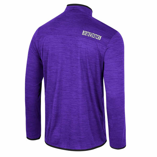 Northwestern University Wildcats Colosseum Men's Purple Wright 1/4 Zip Windshirt - Back Side