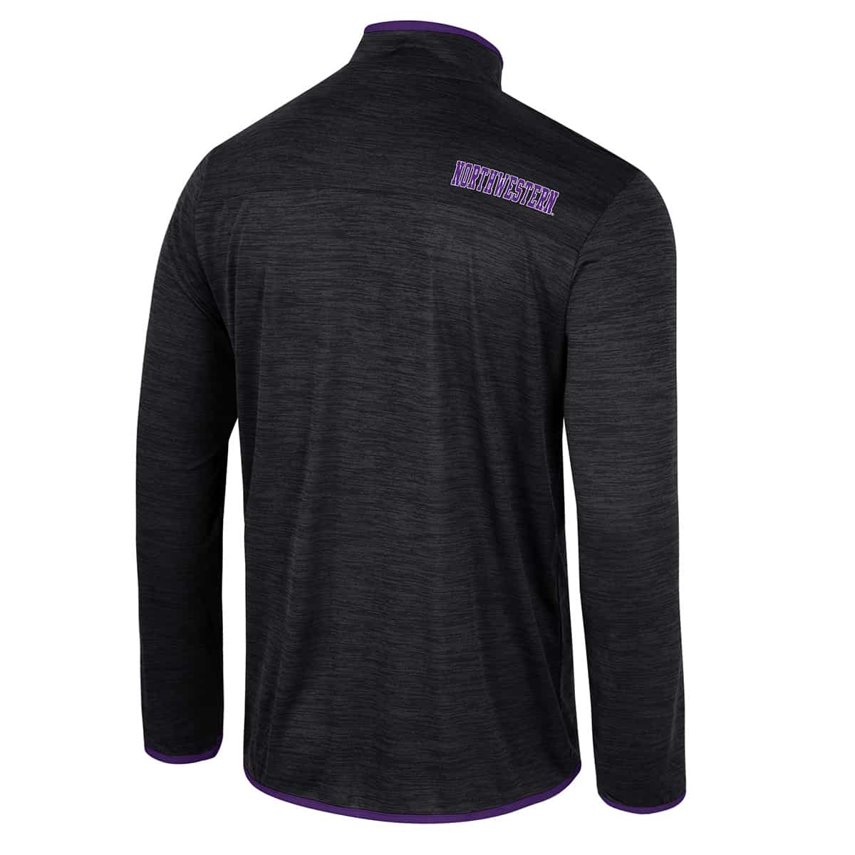 Northwestern University Wildcats Colosseum Men's Black Wright 1/4 Zip Windshirt - Back Side