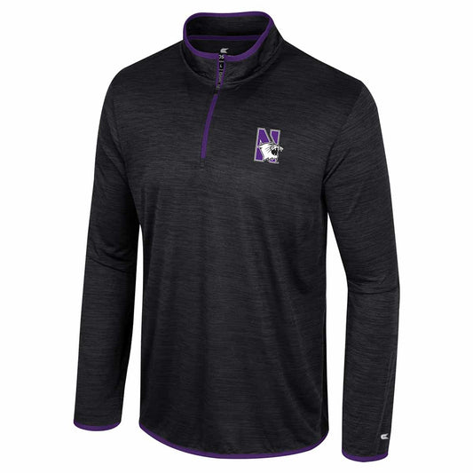 Northwestern University Wildcats Colosseum Men's Black Wright 1/4 Zip Windshirt