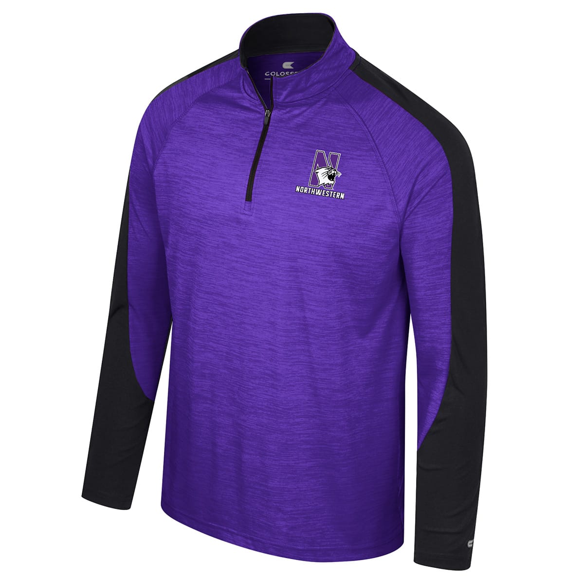Northwestern University Wildcats Colosseum Men's Langmore 1/4 Zip Purple Windshirt