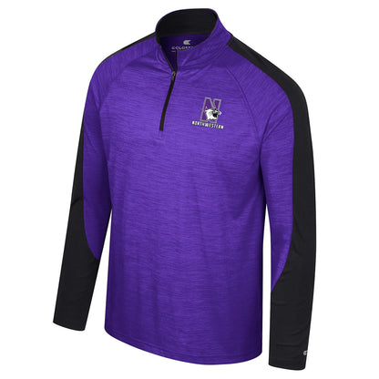 Northwestern University Wildcats Colosseum Men's Langmore 1/4 Zip Purple Windshirt
