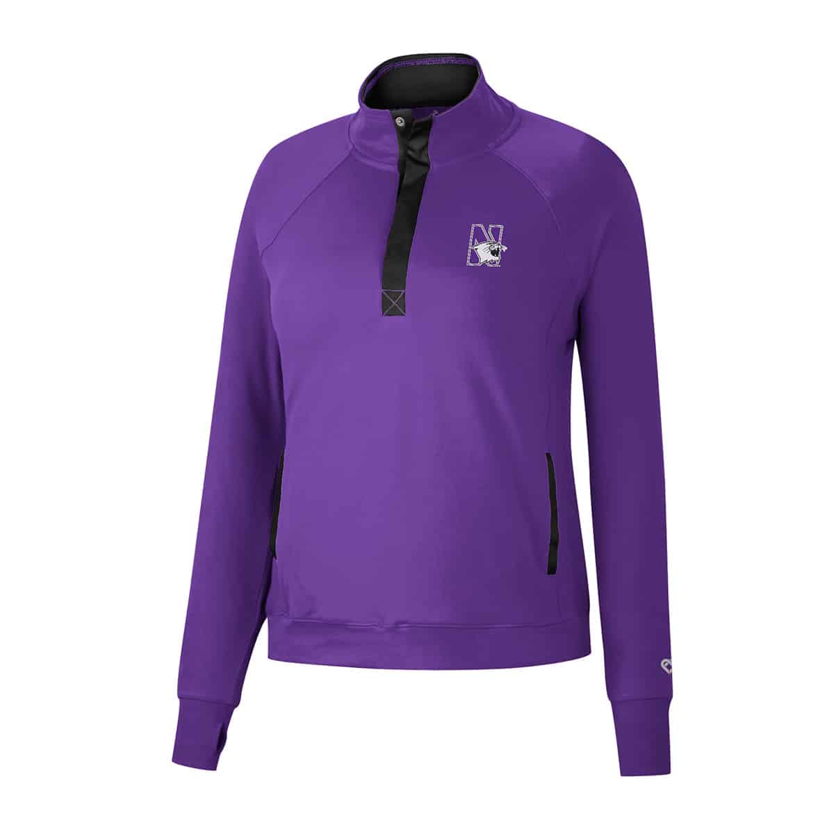 Northwestern University Wildcats Colosseum Ladies Kipling 1/4 Snap Jacket